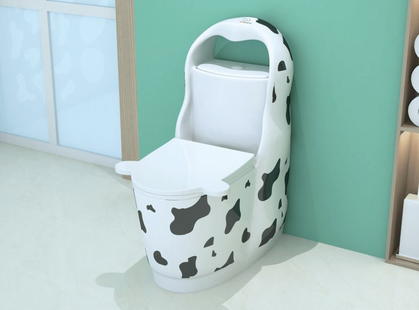 cow design children sanitary ware bathroom ceramic one piece toilets 