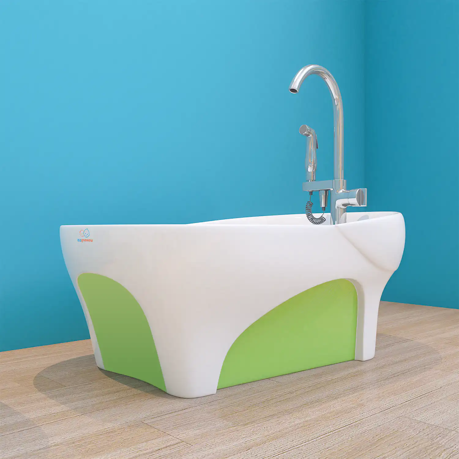 cute green and white ceramic children bathtub WI-308, produced by waxiang ceramics