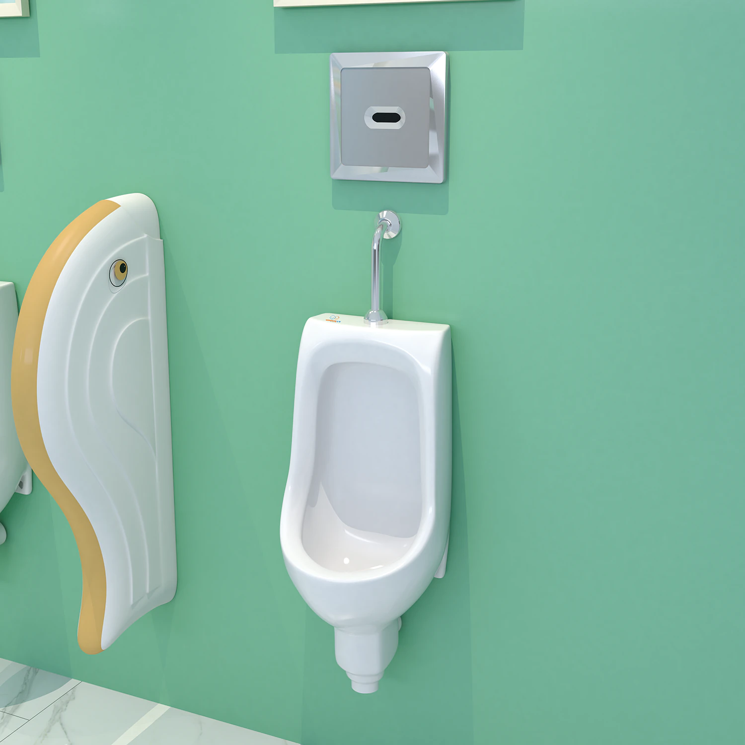 preschool, daycare kids suitable ceramic wall mounted children urinal with sensor flush