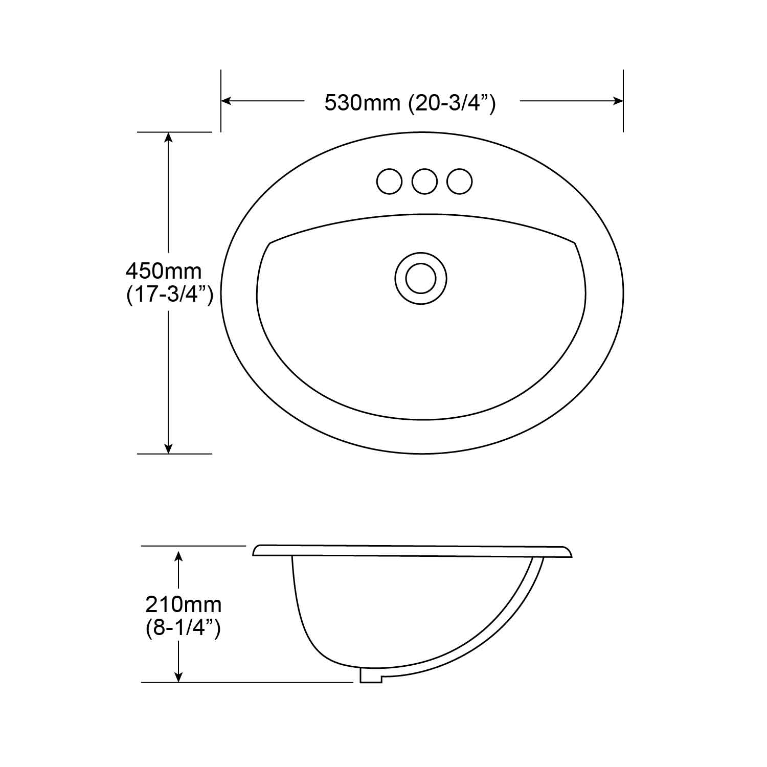 Contemporary white 20-3/4'' oval vitreous china drop in bathroom sink ...