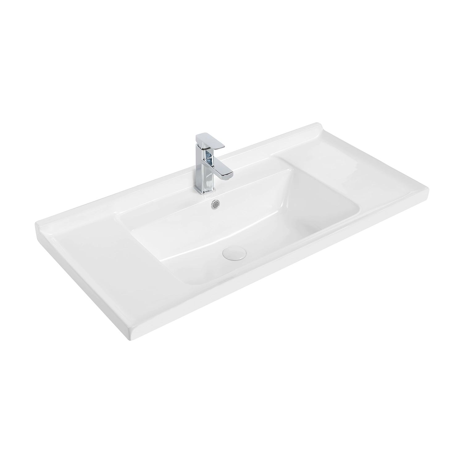 39-inch vanity top with sink in rectangle bathroom single bowl vanity top vitreous china 101 cm inset basin with overflow